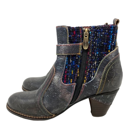 Spring Step L'Artiste Nancies Black Multi Mid Calf Boots - Size 7.5 multi color - Picture 2 of 11